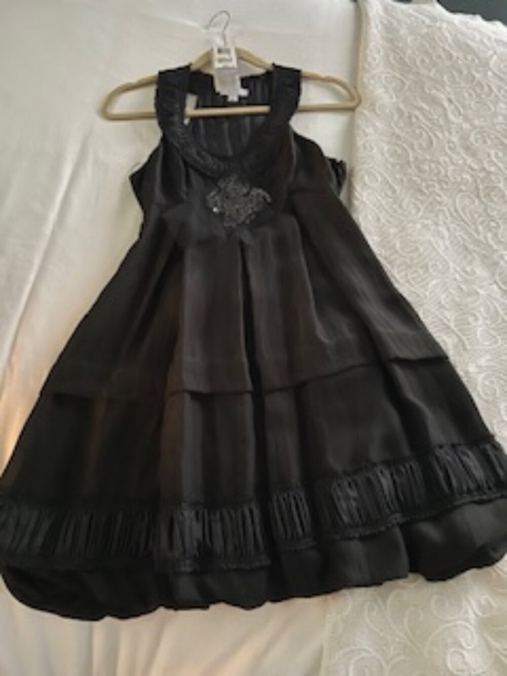 Vera Wang Designer Black Silk Mini Bubble Dress Size 2